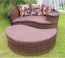 Ver imagem 3 de Chaise Orbit com Puff - Tecido Duna Marrom
