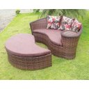 Ver imagem 4 de Chaise Orbit com Puff - Tecido Duna Marrom
