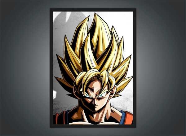 Quadro Decorativo Poster Goku Super Sayajin Dragon Ball Z em, foto do goku  super saiyajin 