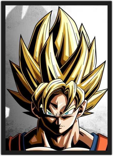 Quadro Decorativo Dragon Ball Goku Desenho Anime Salas Quartos Decorações  Com Moldura G01