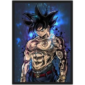 Quadro Decorativo Dragon Ball Goku Desenho Anime Salas Quartos Decorações Com Moldura G02