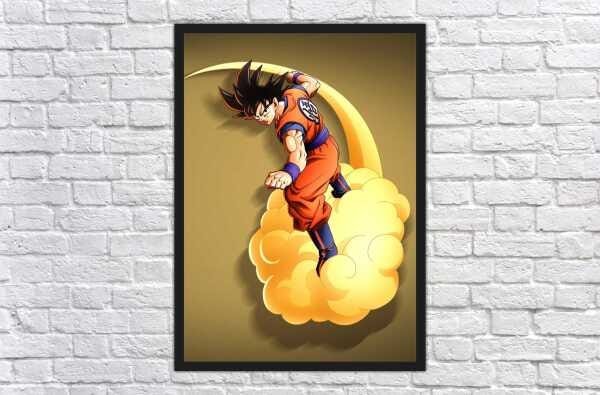 Quadro Decorativo Dragon Ball Goku Desenho Anime Salas Quartos Decorações  Com Moldura G01