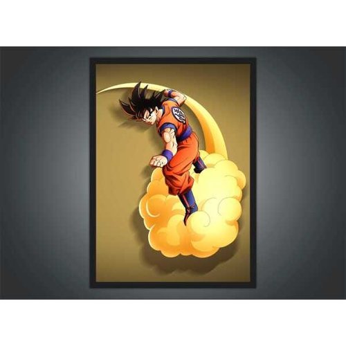 Quadro Decorativo Dragon Ball Goku Desenho Com Moldura G03