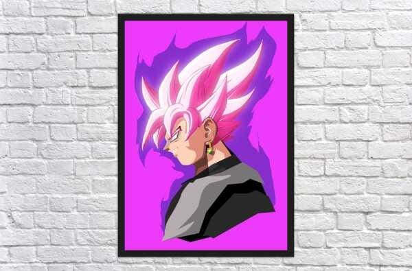 Quadro Dragon Ball Goku Anime Desenho Com Moldura G04