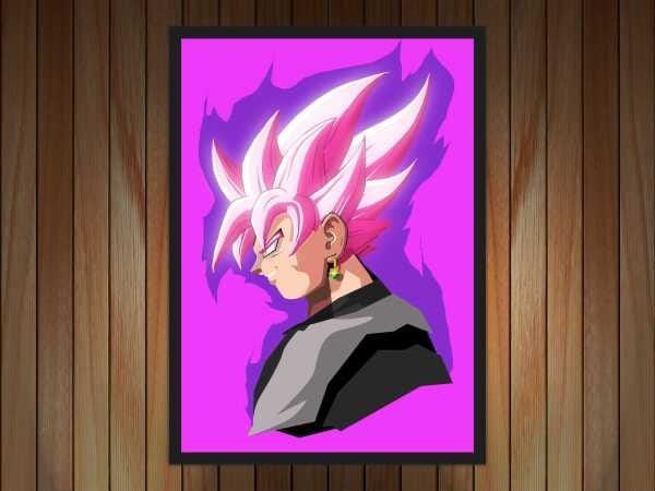 Quadro Decorativo Dragon Ball Goku Desenho Anime Salas Quartos Decorações  Com Moldura G04