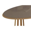 Ver imagem 5 de Mesa de Sala Jantar Elma Madeira Maciça C/ Tampo Madeirado C/ Vidro 180x105cm Carvalho/off White -