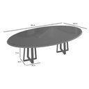 Ver imagem 2 de Mesa de Sala Jantar Elma Madeira Maciça C/ Tampo Madeirado C/ Vidro 180x105cm Carvalho/off White -