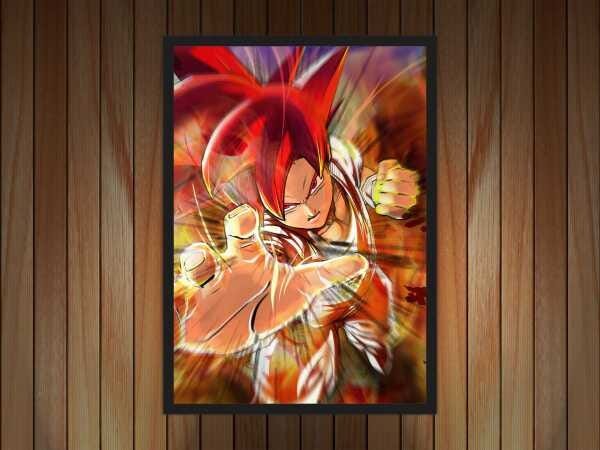 Quadro Decorativo Dragon Ball Goku Desenho Anime Salas Quartos Decorações  Com Moldura G07