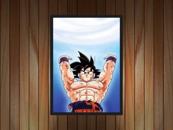 Quadro Decorativo Dragon Ball Goku Desenho Anime Com Moldura G08