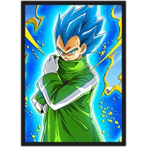 Quadro Decorativo Dragon Ball Vegeta Desenho Anime Salas Quartos Decorações Com Moldura G01