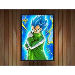 Quadro Decorativo Dragon Ball Vegeta Desenho Anime Salas Quartos Decorações Com Moldura G01 - 2