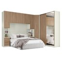 Ver imagem 1 de Quarto Modulado Casal Ambiente Composição 1 New Predileto 5 Peças Areia Jequitibá - Henn