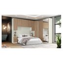 Ver imagem 2 de Quarto Modulado Casal Ambiente Composição 1 New Predileto 5 Peças Areia Jequitibá - Henn