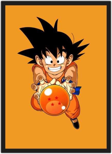 Quadro Decorativo Dragon Ball Goku Desenho Com Moldura G12