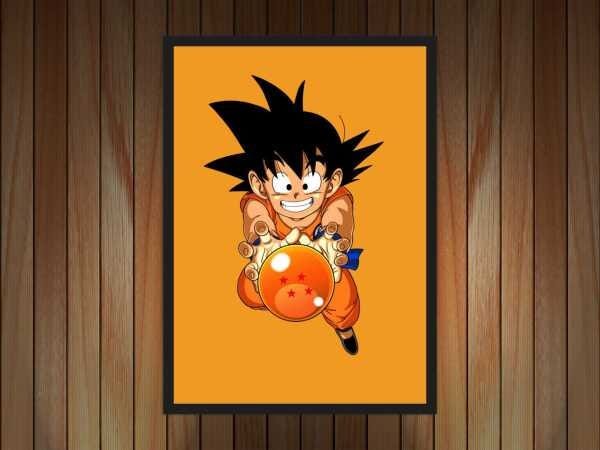 Quadro Decorativo Dragon Ball Desenho Anime Salas Quartos Decorações Com Moldura G12 - 2