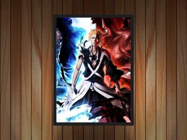 Quadro Decorativo Bleach Desenho Anime Salas Quartos Decorações Com Moldura G01 - 3