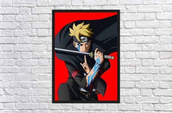 Quadro em Mosaico Decorativo Naruto Anime Desenho Quarto Sala