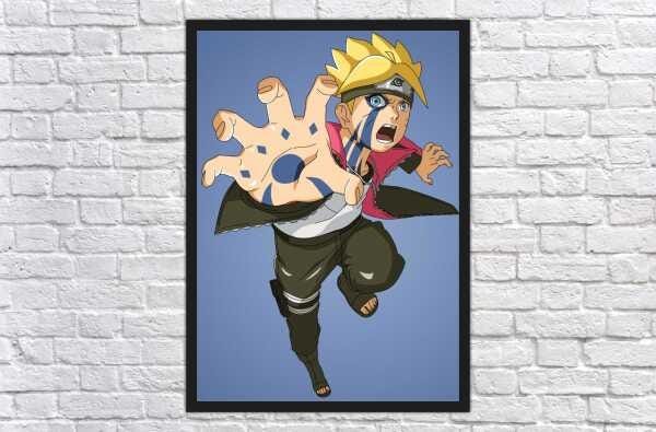 Quadro decorativo Poster Naruto Uzumaki Anime Desenho Arte com o
