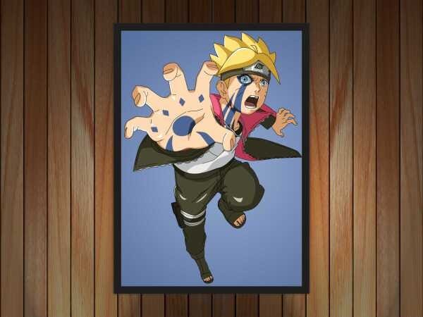 Quadro decorativo Naruto Uzumaki Anime Desenho Arte para sala