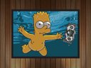 Ver imagem 3 de Quadro Decorativo Bart Simpsons Nirvana Salas Quartos Decorações Com Moldura