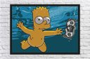 Ver imagem 4 de Quadro Decorativo Bart Simpsons Nirvana Salas Quartos Decorações Com Moldura