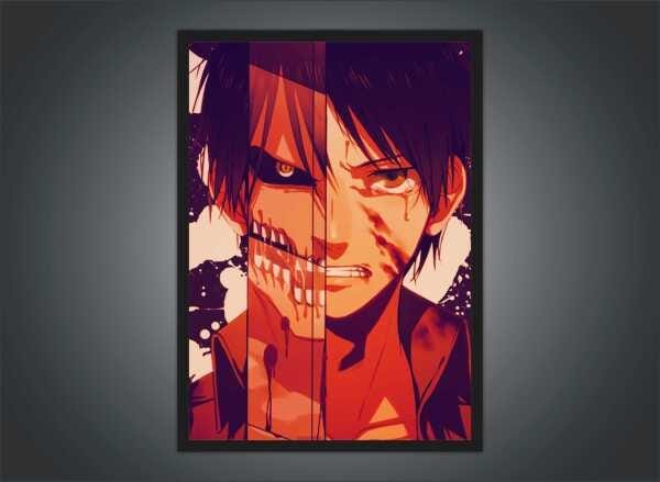 Quadro Decorativo Shingeki No Kyojin Desenho Anime Salas Quartos Decorações Com Moldura G01 - 2