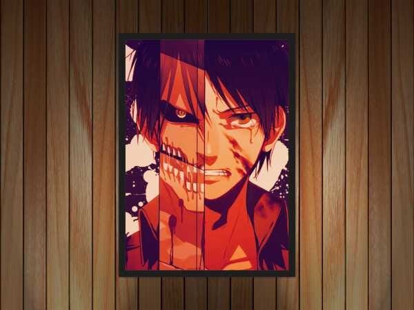 Quadro Decorativo Shingeki No Kyojin Desenho Anime Salas Quartos Decorações Com Moldura G01 - 4