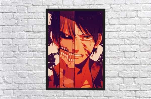 Quadro Decorativo Shingeki No Kyojin Desenho Anime Salas Quartos Decorações Com Moldura G01 - 3