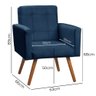 Poltrona Decorativa Sabrina Veludo Azul - Speciale Home - 3