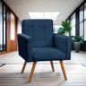 Poltrona Decorativa Sabrina Veludo Azul - Speciale Home - 2