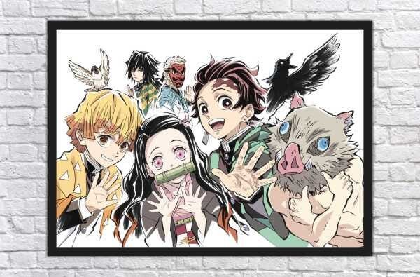 Quadro Decorativo Demon Slayer Desenho Anime Salas Quartos