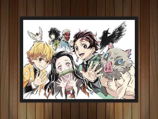 Demon Slayer Hanging Scroll Pintura, Desenhos Animados Impresso Anime, Home  Decor, Cartaz de parede, Sala de