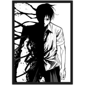 Quadro Decorativo Ajin Desenho Anime Salas Quartos Decorações Com Moldura G01