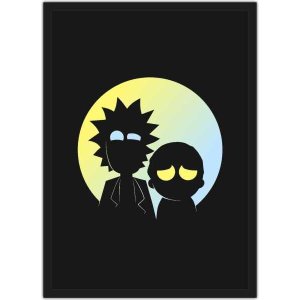 Quadro Decorativo Rick and Morty Desenho Anime Salas Quartos Decorações Com Moldura G02