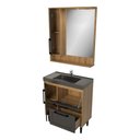 Ver imagem 4 de Conjunto de Banheiro Milão 60cm Cuba + Espelheira + LED 3 Portas 1 Gaveta Ozini C00D810 Mel/Grafite