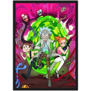 Quadro Decorativo Rick and Morty Desenho Anime Salas Quartos Decorações Com Moldura G03