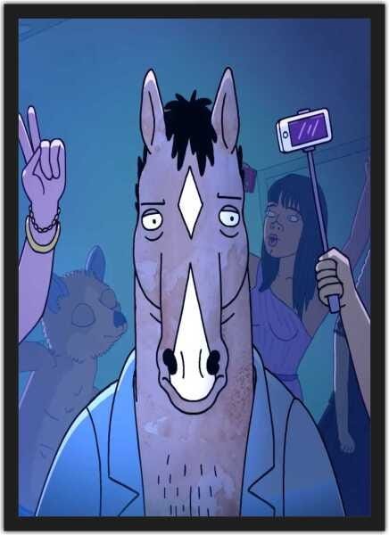 Quadro Decorativo BoJack Horseman Desenho Anime Salas Quartos Decorações Com Moldura G01