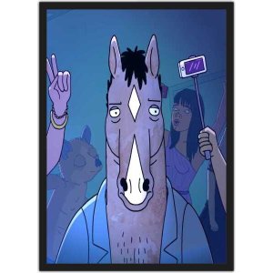 Quadro Decorativo BoJack Horseman Desenho Anime Salas Quartos Decorações Com Moldura G01