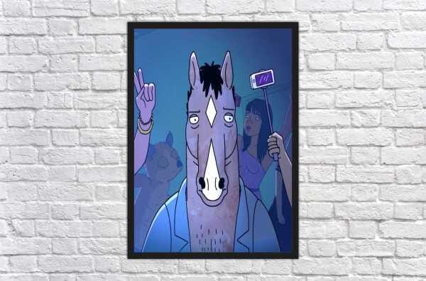 Quadro Decorativo BoJack Horseman Desenho Anime Salas Quartos Decorações Com Moldura G01 - 3