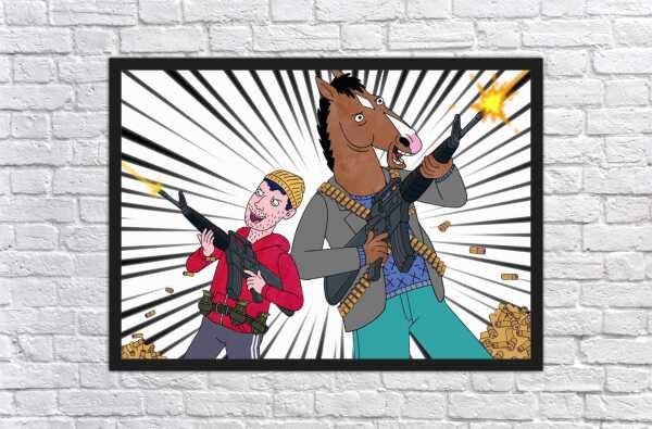 Quadro Decorativo BoJack Horseman Desenho Anime Salas Quartos Decorações Com Moldura G03 - 3