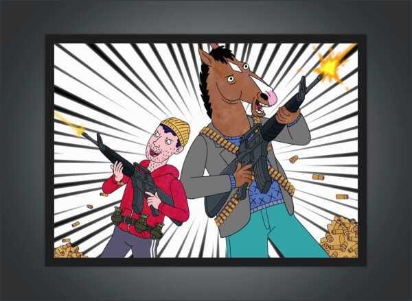 Quadro Decorativo BoJack Horseman Desenho Anime Salas Quartos Decorações Com Moldura G03 - 2