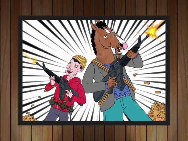 Quadro Decorativo BoJack Horseman Desenho Anime Salas Quartos Decorações Com Moldura G03 - 4