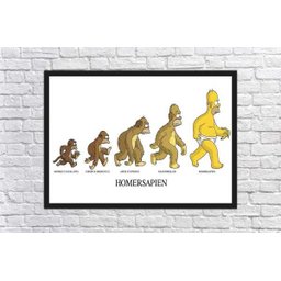 Quadro Decorativo Evolução Da Espécie Homer Simpsons Desenho Salas Quartos Decorações Com Moldura - 3