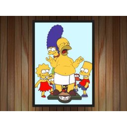 Quadro Decorativo Balança Homer Simpsons Desenho Salas Quartos Decorações Com Moldura - 2