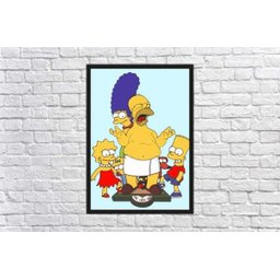 Quadro Decorativo Balança Homer Simpsons Desenho Salas Quartos Decorações Com Moldura - 4