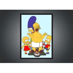 Quadro Decorativo Balança Homer Simpsons Desenho Salas Quartos Decorações Com Moldura - 3