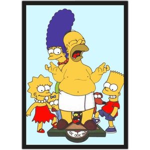 Quadro Decorativo Balança Homer Simpsons Desenho Salas Quartos Decorações Com Moldura