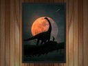Ver imagem 2 de Quadro Decorativo Dinossauro Lua Salas Quartos Decorações Com Moldura G02