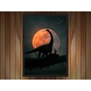 Ver imagem 2 de Quadro Decorativo Dinossauro Lua Salas Quartos Decorações Com Moldura G02