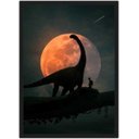 Ver imagem 1 de Quadro Decorativo Dinossauro Lua Salas Quartos Decorações Com Moldura G02